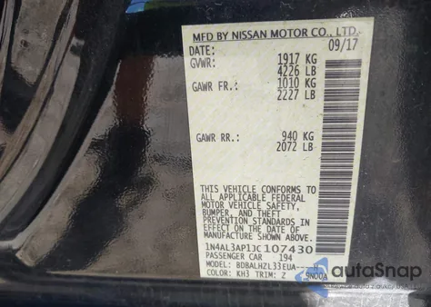 2018 Nissan Altima 2.5 Sr z USA, uszkodzony, nr VIN 1N4AL3AP1JC107430